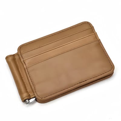Portemonnee - Echt leer - Geschikt voor bankbiljetten, pasjes, etc. - 11,5*8*1 cm - Bruin - 1 stuk