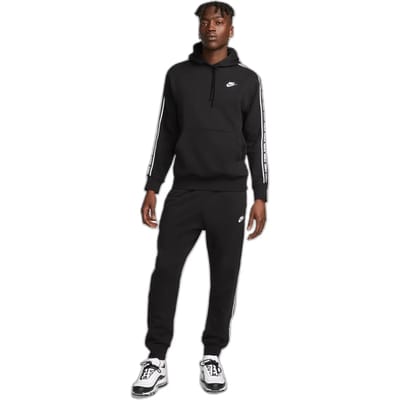 NIKE M NK CLUB FLC GX HD TRK SUIT Heren Trainingspak - Zwart - Wit - Maat XS