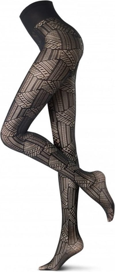 Oroblu fantasie panty abstract mistery maat S zwart