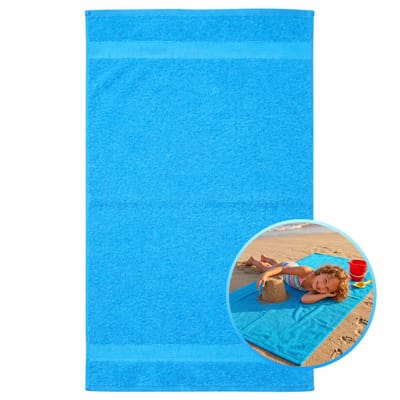 Funnies Kinderstrandlaken 70x140cm Turquoise - Strandlaken Voor Kinderen - 100% Katoen