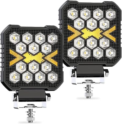 Set van 2 Stuks LED Werkverlichting, 4 Inch Vierkante Offroad Verlichting, IP68 Waterdicht, Ideaal voor Tractoren, Graafmachines en ATV's