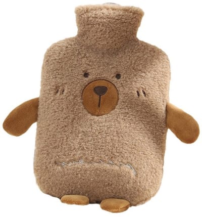 Kruik met hoes - 1L kruik - Warmwaterkruik - Handwarmer - Kruik met hoes in de vorm van een beer - Tot 6 uur warmte - Wintercadeau - Kruik voor vrouwen, senioren en kinderen - Bruin