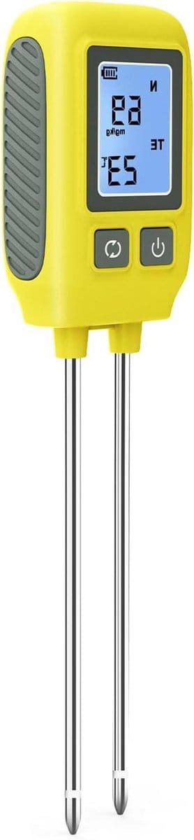 Bodem NPK-analysator - Voedingsstoffenmeter Bodemtester - Planten Groei Monitoren - 4-in-1 Meting - 0-1999 /kg - Zwart