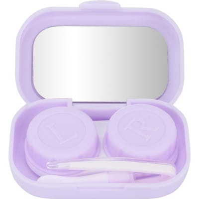 Mini boîte de lentilles de Contact de voyage, ensemble de bâtons de dissolvant de pincettes, étui à lentilles de Contact Portable Purple white