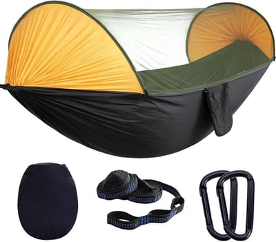 Kampeerhangmat - Draagbare Schommel - Ontspannen in de Natuur - Met Insectennet - 290x140cm - Groen