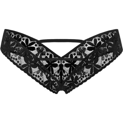 Amorable - Slipje V-shape Met Bandjes En Strikje - Zwart