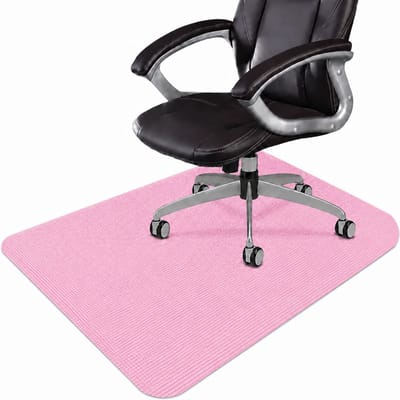 VHV Bureaustoelmat - antislip vloerbeschermer voor stoelwielen en thuiskantoor - zacht oppervlak - 120 x 90 cm - polyester voor bureau en werkplek - Roze