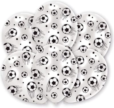 Amscan Ballonnen Voetbal 27,5 Cm Wit/zwart 6 Stuks