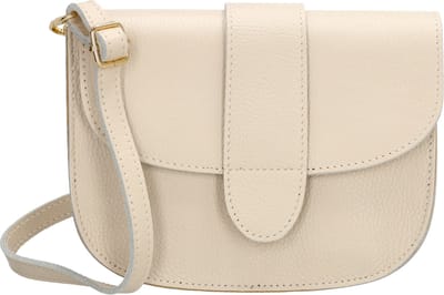 Charm London Anna Crossbody Schoudertas - Leren Dames Tas - Leren Dames Tas - Beige