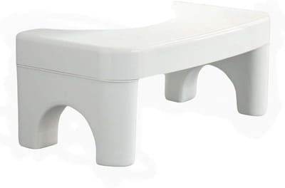 Toiletkrukje - Voetenbankje - Comfortabel Zitten - Antislip Bodem - Compact Formaat - Wit