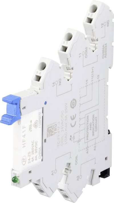 TRU COMPONENTS TC-FY-41F-3 24V Industrieel relais Nominale spanning: 24 V/AC, 24 V/DC Schakelstroom (max.): 6 A 1x NC,