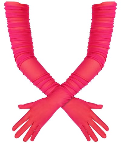 Dailygoods- Handschoenen Dames Lange Sexy - Transparante Handschoenen - Spandex/Mesh - 50-100 cm - Geschikt voor de meeste vrouwen - Perfect voor kostuumfeest - Operahandschoenen