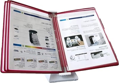 Catalogusdisplayrek - Documenthouder - Informatie Tonen - Transparant Mat - A4 Formaat - Rood