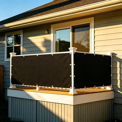 Balkonafdekking - Inkijkbescherming - Privacy creëren - Weerbestendig polyester - 30x200 cm - Zwart