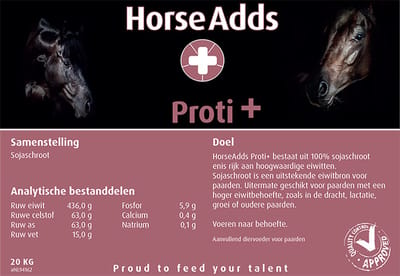 Proti+ navulverpakking 20 kg - Horse Adds Paardensupplementen