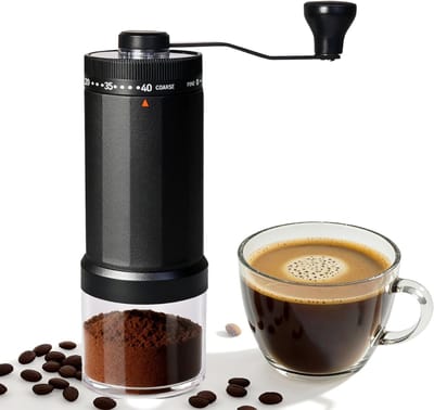 TIM® Coffee Grinder - Coffee Molen - Koffie Grinder - 40 Standen - Zwart - 14cm x 7cm x 20cm