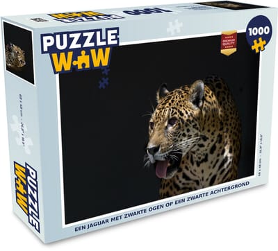 Puzzel Jaguar - Portret - Zwart - Legpuzzel - Puzzel 1000 stukjes volwassenen