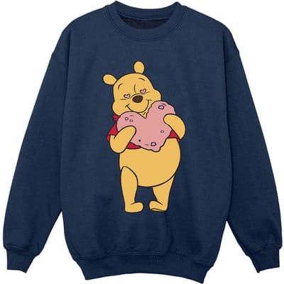 Disney Meisjes Winnie The Pooh Sweatshirt met hartjesogen (Marineblauw)