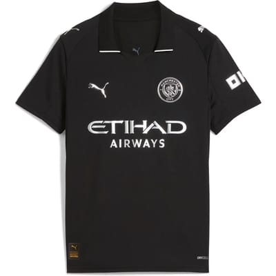 Puma Manchester City Fc 25/26 Replica Weg Korte Mouw T-shirt Junior Zwart 5-6 Years Kinderen