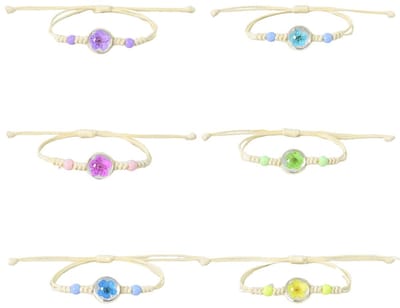 Dailygoods- Vriendschapsarmbanden 6 stuks - Handgemaakt - Verstelbaar - Kleurrijke bloemen - Duurzaam - Geschikt voor meisjes en jongens - Armbanden