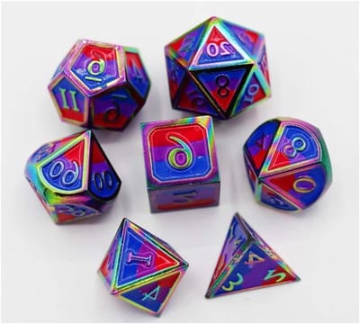 Dobbelsteen Set - RPG Dobbelstenen - Spelavonden Thuis - Volledige RPG Set - 16 mm - Regenboog