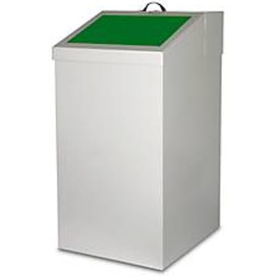 Kringloopmateriaal verzamelaar, volume 54 l, met binnenbak, gegalvaniseerd staal, B 340 x D 380 x H 650 mm, groen