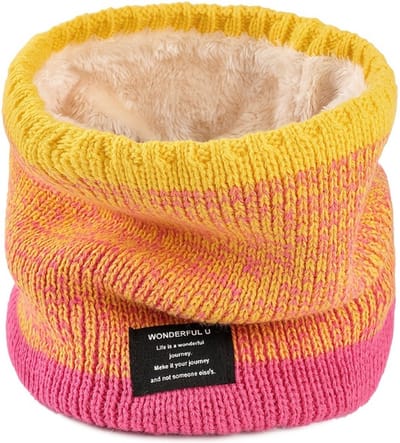 Livano Nekwarmer - Dames - Fleece - Motor - Bandana - Masker - Colsjaal - Sjaal - Gewatteerd - Skiën - Winter - Fietsen - Fel Geel