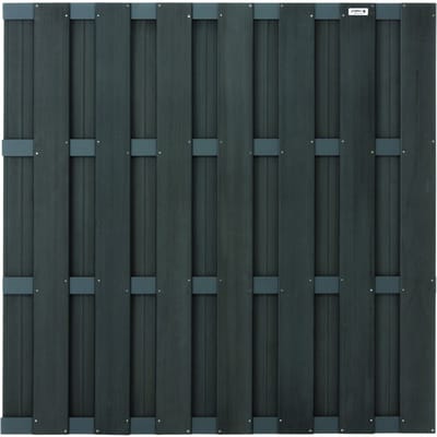 Intergard Zwarte schutting composiet antraciet 180x180cm