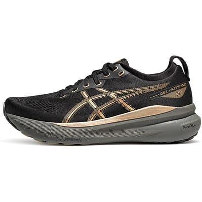Asics Gel-Kayano 31 Comfortabel Veelzijdig Duurzaam Laag Uitgesneden Hardloopschoenen Heren sneaker Zwart Geel 1011B995-002 45 black