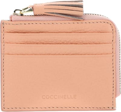 COCCINELLE Leren Kaarthoes Tassel Credit Card Holder Sunrise Abrikoos