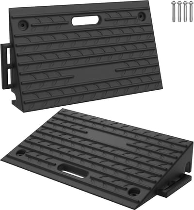 Stoeprandhelling voor rolstoel en voertuigen, rubber, 10 cm, antislip, draagbaar, drempeloplossing