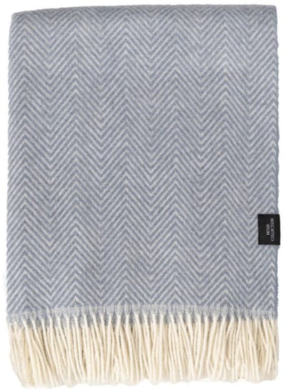 WOOOL Plaid - Manhattan (Lichtblauw) - 140x200cm - 100% Wol