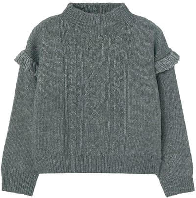 Boboli Knitwear Fringes Trui Grijs 4 Years Meisje