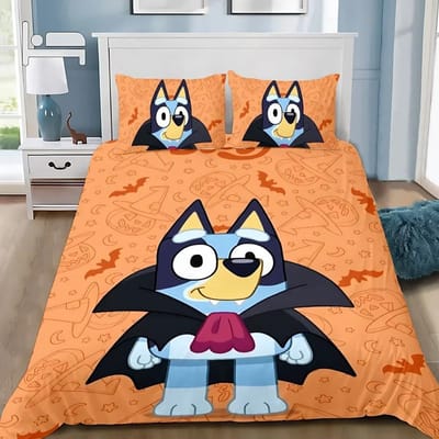 Aangepaste Cartoon B-Blueys Bandit Chilli Dekbedovertrek Kussensloop Beddengoedset Volwassen Jongen Meisje Slaapkamer Kinderen Eenpersoons Tweepersoons EU King 220x260cm