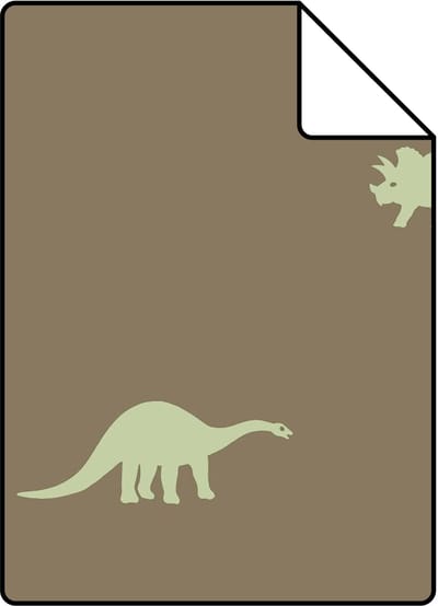 Proefstaal ESTAhome behang dinosaurussen bruin en groen - 26.5 x 21 cm - 131800-S