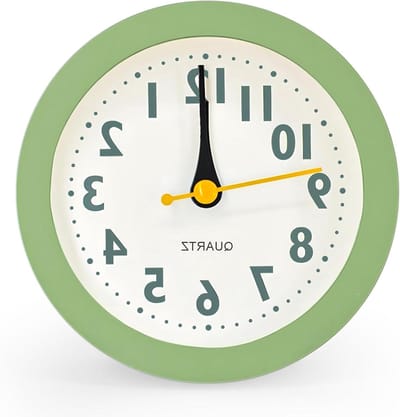 Digitale Kinderwekker - Nachtlampje Wekker - Kinderkamer Decoratie - Zonder Tikken - 96 Millimeter - Donkergroen