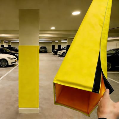 Beschermhoes Paal - Veiligheidspad Kolom - Veilig Sporten - Aanpasbare Afmetingen - 150cm Hoog - Zwart