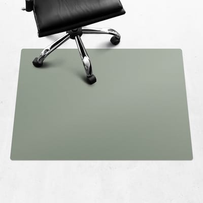 Wallfluent - Vloerbeschermer Steengroen - 100x70 cm - Grijsgroen Bureaustoelmat - Rechthoekig - Vloerbeschermer Harde Vloer-Stoel Mat-Werkplekdecoraties - Pastel- en aardse kleuren