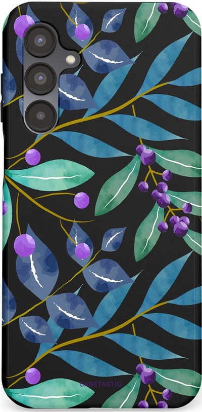 Casetastic hoesje geschikt voor Samsung Galaxy A16 - Dubbellaagse bescherming - Besjes fantasie - Fashion Case - Zwart Petrol Saliegroen