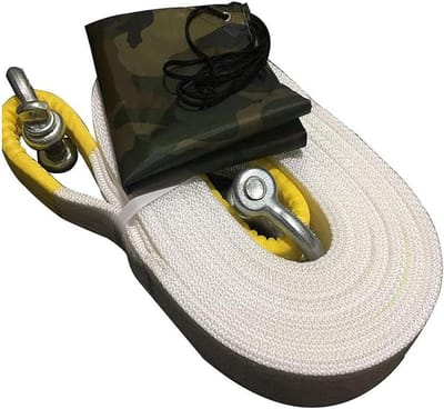 Sleepkabel - Trekband aanhanger - Voertuig berging - Hoge zichtbaarheid - 8 meter - Geel
