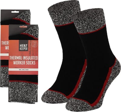 Apollo Thermo werk sokken voor heren/dames - 2x - zwart - 41/46 - Winter werk kleding - Thermokleding - Thermosokken - Werksokken