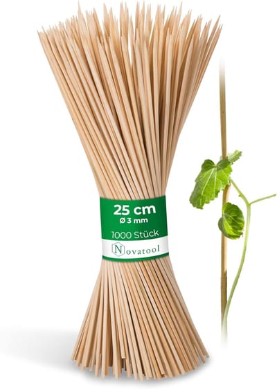 1000x gespleten stokjes 25 cm x 3,0 mm I Natuurlijk I Plantenstok bamboe trellis hout Tokinstokken Tonkinstok plantensteun orchideeënstok trellis hout
