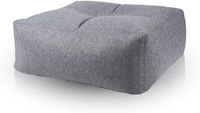 Decoratieve Vilt Kruk in Kubusvorm - Zitkubus of Voetbank - 75 x 30 cm Grijs