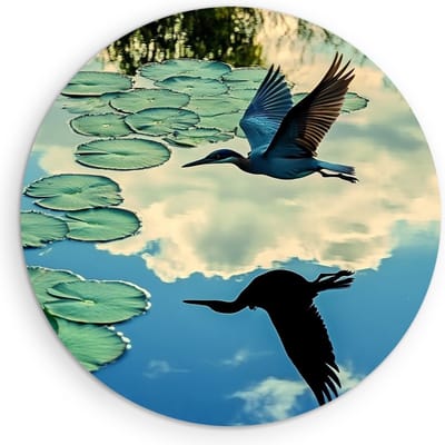 Saammp Muurcirkel Hout - Vogel - Nederland - Dieren - Natuur - Ø 90 - Wandcirkel - Wanddecoratie Cirkel - muurdecoratie Woonkamer - Slaapkamer decoratie - Rond Schilderij