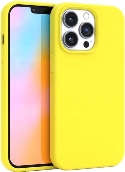 Solid hoesje Soft Touch Liquid Silicone Flexible TPU Cover - Geschikt voor: iPhone 14 Pro Max - Geel