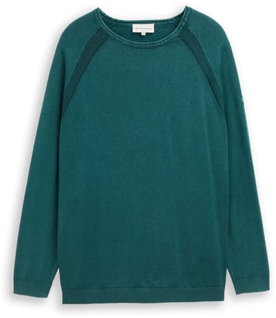 Tom Tailor - Plus Size - Gebreide trui van katoen - Maat 4XL - Deep Meadow Green