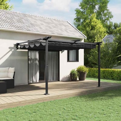 vidaXL - Prieel - 300 - x - 300 - x - 200 - cm - Antraciet - Polyester