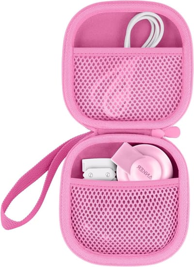 Draagbare Hard Case voor 3-in-1 Oplaadstation, Beschermende Tas voor MagSafe, Vouwbare Qi2 Oplader, Kleur: Roze, Modern en Duurzaam
