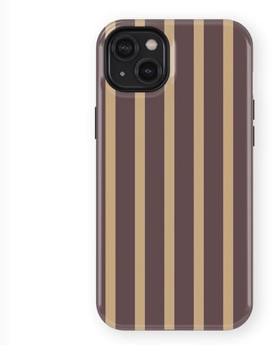DripCase Gestreept Hoesje geschikt voor iPhone 14 Plus | Backcover met Mag | Stripes Motief | Trendy Case geschikt voor iPhone 14 Plus met Strepen Velvet Praline