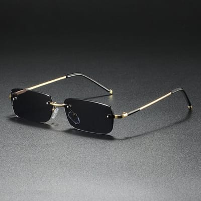 Lunettes de soleil rectangulaires sans monture Mode Populaires Femmes Hommes Teintes Petites Carrées Lunettes de Soleil Pour Femme Homme Été Voyage